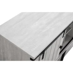 52" Wood Bar Cabinet With Sliding Door Saw Cut Off White - Home Essentials -Dine Furniture GUEST b29458a4 9c3a 4934 8135 112b5c2f8d31