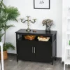 HOMCOM Kitchen Sideboard, Buffet Cabinet, Wooden Storage Console Table With 2-Level Cabinet And Open Shelf, Black -Dine Furniture GUEST b2a2a33e 3050 4010 ba77 1fdea538ca0f