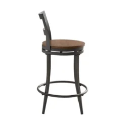 Set Of 2 24" Saroyan Swivel Metal & Wood Counter Height Barstool Graphite - Inspire Q 25 Set Of 2 24" Saroyan Swivel Metal & Wood Counter Height Barstool Graphite - Inspire Q -Dine Furniture GUEST b38b2c44 6968 4bff 9dd9 dec0a2643ece