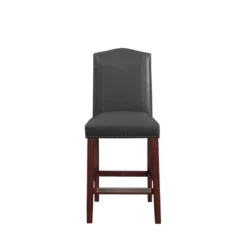 Carteret Gray Leather Counter Stool In Espresso - Comfort Pointe 19 Carteret Gray Leather Counter Stool In Espresso - Comfort Pointe -Dine Furniture GUEST b3a5f157 4dfd 40f4 a0ee 148ba771ea83
