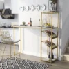 Bennis Bar Table With Wine Shelves High Gloss White/Gold Coated - HOMES: Inside + Out 2 Bennis Bar Table With Wine Shelves High Gloss White/Gold Coated - HOMES: Inside + Out -Dine Furniture GUEST b46bcb67 6f41 4b7c acce 3cfb7bb2b266