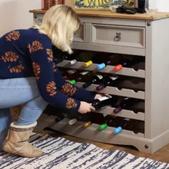 Sunnydaze Decor Sunnydaze 28-Bottle Freestanding Wine Rack - Solid Pine - Gray - 34.5" 21 Sunnydaze Decor Sunnydaze 28-Bottle Freestanding Wine Rack - Solid Pine - Gray - 34.5" -Dine Furniture GUEST b511251c c13d 4e00 b205 b938cdca1d7b