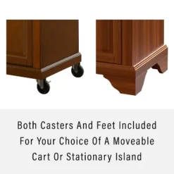 Lafayette Wood Top Full Size Kitchen Island/Cart Cherry/Natural - Crosley -Dine Furniture GUEST b517e080 b205 46b1 9a7d b8a75cd0999f