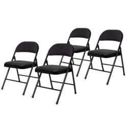 Set Of 4 Fabric Padded Folding Chairs - Hampden Furnishings 23 Set Of 4 Fabric Padded Folding Chairs - Hampden Furnishings -Dine Furniture GUEST b6451161 c556 49af 91cf 03dcaafdf5b4
