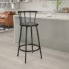Emma And Oliver Crown Back Black Metal Barstool With Black Vinyl Swivel Seat -Dine Furniture GUEST b6c3c159 6494 4c14 aa1f 49edba5a1c0d