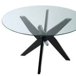Amalie Round Dining Table Black - Steve Silver Co. -Dine Furniture GUEST b6f6f9ca a556 4b4d aad2 3d0e37ed242c