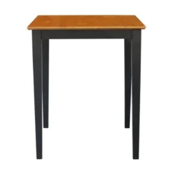 Solid Wood Top Table With Shaker Legs Black/Red International Concepts