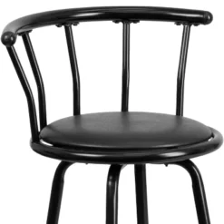 Emma And Oliver Crown Back Black Metal Barstool With Black Vinyl Swivel Seat -Dine Furniture GUEST b8a419f9 8974 48b5 a166 2c529421ebb7