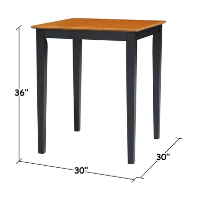 Solid Wood Top Table With Shaker Legs Black/Red International Concepts 4 Solid Wood Top Table With Shaker Legs Black/Red International Concepts - Image 2