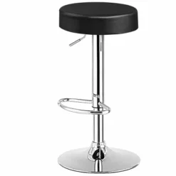 Tangkula Round Bar Stool 1 PC Adjustable Swivel Pub Chair U Leather With Footrest -Dine Furniture GUEST b8f5a2b2 a46b 48af b0ba 2b356ae01c93