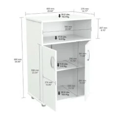 4 Shelves Kitchen Storage Cabinet White - Inval -Dine Furniture GUEST b9b26bdc 0fac 4d2a 9959 bb2108c51f1b