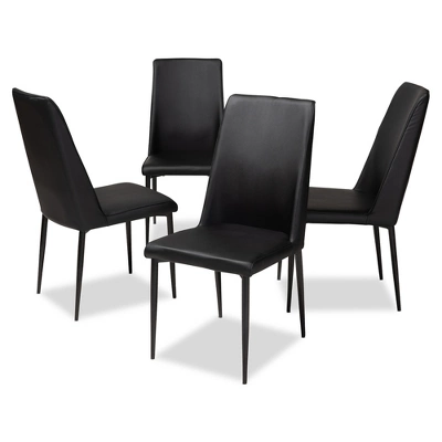 Set Of 4 Chandelle Modern And Contemporary Faux Leather Upholstered Dining Chairs - Baxton Studio 7 Set Of 4 Chandelle Modern And Contemporary Faux Leather Upholstered Dining Chairs - Baxton Studio - Image 5