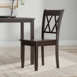 Glenwillow Home 48" Wood Dining Table + Double X-Back Dining Chairs Dining Set (3-Piece Or 5-Piece Set) -Dine Furniture GUEST ba6aa0ac 2b0a 4f5f 9f57 1b8db7d57195