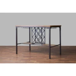 Vintner Pub Counter Height Dining Set Black/Brown - Baxton Studio -Dine Furniture GUEST ba8025ab 92fa 4702 a161 9054b0339337