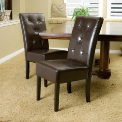 Taylor Bonded Leather Dining Chair Set 2ct - Christopher Knight Home