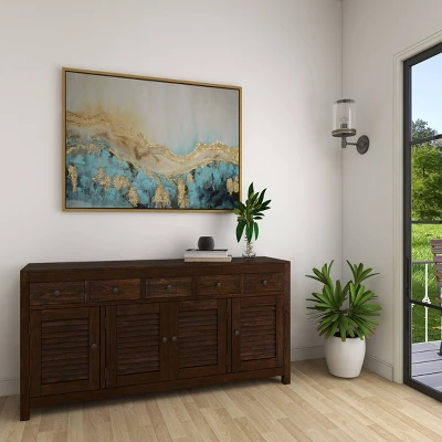 Rustic Wood Buffet Dark Brown - Olivia & May 18 Rustic Wood Buffet Dark Brown - Olivia & May - Image 16