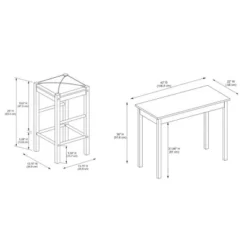 3pc Lancer Tavern Counter Height Table Dining Set - Linon -Dine Furniture GUEST bbb5f3c4 c8a5 4e7d 8fbf 859fbde5cee3
