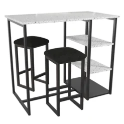 3pc Nora Bar Height Dining Set With Faux Terrazzo Top - Novogratz 14 3pc Nora Bar Height Dining Set With Faux Terrazzo Top - Novogratz -Dine Furniture GUEST bc7ce262 b7c5 46da 8742 9d6a1ccae322