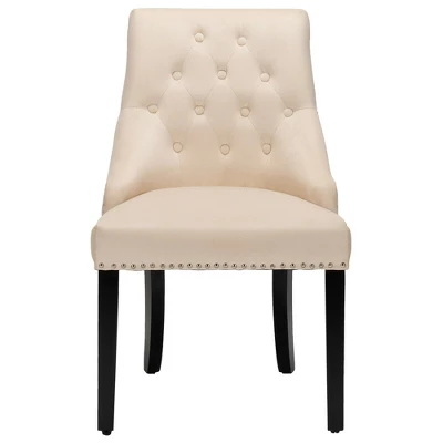 Costway Set Of 2 Button-Tufted Dining Chair Upholstered Armless Side Chair 7 Costway Set Of 2 Button-Tufted Dining Chair Upholstered Armless Side Chair - Image 5
