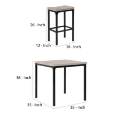 36" Counter Height Dining Table And Stool Set Gray/Black - The Urban Port 17 36" Counter Height Dining Table And Stool Set Gray/Black - The Urban Port -Dine Furniture GUEST bc94313f 1252 45b2 93d9 b6fb5d489cff