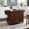 Eleanor Granite Top Kitchen Cart Mahogany/Gray - Crosley -Dine Furniture GUEST bcb3fc07 a572 447a 8a38 5031ca7c0b42