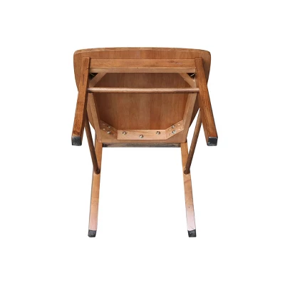 Set Of 2 X Back Chairs With Solid Wood Seat Distressed Oak - International Concepts 7 Set Of 2 X Back Chairs With Solid Wood Seat Distressed Oak - International Concepts - Image 5