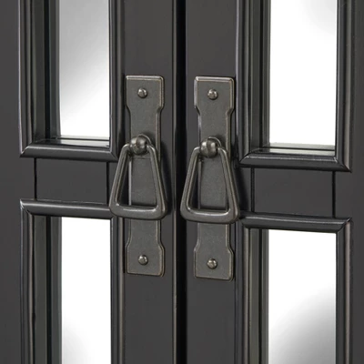 69" Lavoy Glass Mirrored Buffet Black - Lifestorey 6 69" Lavoy Glass Mirrored Buffet Black - Lifestorey - Image 4