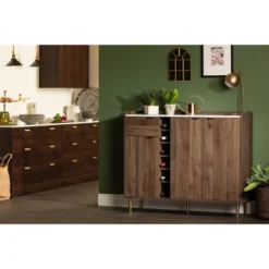 Hype 3-Door Buffet Server With Storage Walnut - South Shore -Dine Furniture GUEST bd7dbbde 5201 43f8 8c40 6e90f63791d7