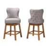 2pc Gradisca Wood Swivel Counter Stool Set Gray/Walnut Brown - Baxton Studio -Dine Furniture GUEST bd7edb2c 7a60 441d 8b85 694a1498ee96