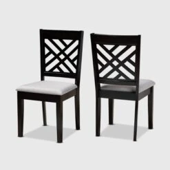 2pc Caron Upholstered Wood Dining Chair Set - Baxton Studio -Dine Furniture GUEST be2bf5d9 f194 49b7 b504 25b6ed60b7dc