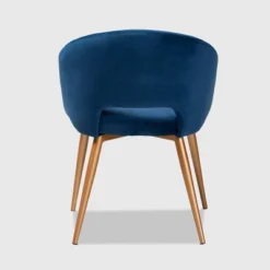 Vianne Velvet Upholstered Metal Dining Chair Navy Blue/Gold - Baxton Studio -Dine Furniture GUEST bf0d9870 7e2b 4873 9a3b e56d67eaedac