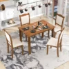 5-Piece Wood Dining Table Set With Upholstered Chairs-ModernLuxe -Dine Furniture GUEST bf95c336 c6a4 425d 990c edbbcc4625db