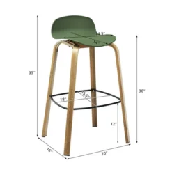 Costway Modern Set Of 4 Barstools 30inch Pub Chairs W/Low Back & Metal Legs Green 13 Costway Modern Set Of 4 Barstools 30inch Pub Chairs W/Low Back & Metal Legs Green -Dine Furniture GUEST bfa17606 241b 4ea2 aed0 225a70a5986a