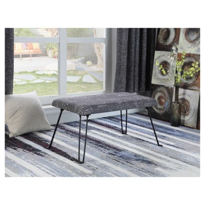 Backless Seat With Foldable Legs - Old World Gray - Ore International 4 Backless Seat With Foldable Legs - Old World Gray - Ore International - Image 2