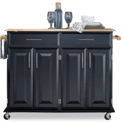Dolly Madison Kitchen Island Cart Wood/Black/Natural - Home Styles -Dine Furniture GUEST c281e459 f810 46fc a52e 8ce8b228a7ec
