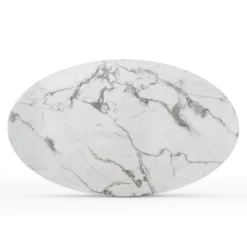 Harris 59'' Artificial Top Oval Dining Table With Pedestal Base In White-The Pop Maison 14 Harris 59'' Artificial Top Oval Dining Table With Pedestal Base In White-The Pop Maison -Dine Furniture GUEST c30e4056 3549 4055 80de 841636a20029