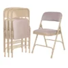 Set Of 4 Deluxe Fabric Padded Folding Chairs With Frame - Hampden Furnishings
