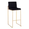 Set Of 2 Fuji High Back Stainless Steel/Velvet Barstools With Gold Legs - LumiSource -Dine Furniture GUEST c5f54f21 32f1 4a11 8a68 c44c343b340f