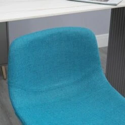 HOMCOM Adjustable Bar Stools Set Of 4, Swivel Bar Height Chairs Barstools Padded With Back For Kitchen, Counter, And Home Bar, Blue -Dine Furniture GUEST c5f8621b ec3e 4177 8673 6c1b34592218