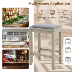 Costway Set Of 2 Upholstered Bar Stools Wooden Counter Height Dining Chairs 19 Costway Set Of 2 Upholstered Bar Stools Wooden Counter Height Dining Chairs -Dine Furniture GUEST c6444584 d949 4a57 9b7b f57f4493d0ad