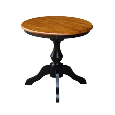 30" Lucy Round Top Pedestal Table Dining Height Black/Cherry - International Concepts 3 30" Lucy Round Top Pedestal Table Dining Height Black/Cherry - International Concepts