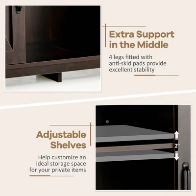 Costway Buffet Storage Cabinet Farmhouse Sideboard W/9-Bottle Wine Rack & 2 Doors 9 Costway Buffet Storage Cabinet Farmhouse Sideboard W/9-Bottle Wine Rack & 2 Doors - Image 7