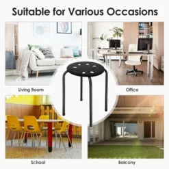 Costway Set Of 6 Portable Plastic Stack Stools Backless Classroom Seating -Dine Furniture GUEST c7553b63 cd81 44c2 b323 88155051972d