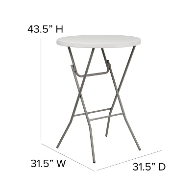 Emma And Oliver 2.63-Foot Round Granite White Plastic Bar Height Folding Event Table 5 Emma And Oliver 2.63-Foot Round Granite White Plastic Bar Height Folding Event Table - Image 3