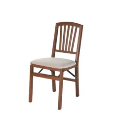 2pc Slat Back Folding Chairs Fruitwood - Stakmore -Dine Furniture GUEST c8671e1c 8e58 461b 88e6 46f1b3dd67bb