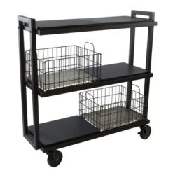 Cart System With Wheels 3 Tier Black - Atlantic
