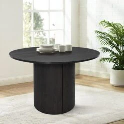 Dwen 46'' KD Manufactured Wood Foild With Grain Paper Round Top Pedestal Dining Table- The Pop Maison -Dine Furniture GUEST c8ca8220 7173 4032 9b45 105376343db9