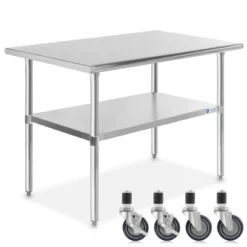 GRIDMANN Stainless Steel Table With 4 Casters (Wheels), NSF Commercial Kitchen Work & Prep Table 27 GRIDMANN Stainless Steel Table With 4 Casters (Wheels), NSF Commercial Kitchen Work & Prep Table -Dine Furniture GUEST c98bceb4 7cc4 4ab5 8109 d871bf690a6a