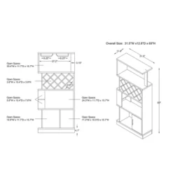 Wellster Wine Cabinet For 11 Wine Bottles And Stemware Rack - MiBasics -Dine Furniture GUEST cb344558 51b9 4c0d 9f1c 259c9c8aad59