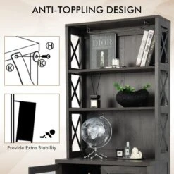 Costway Tall Freestanding Bar Cabinet Kitchen Buffet W/ Glass Holder & Adjustable Shelf 17 Costway Tall Freestanding Bar Cabinet Kitchen Buffet W/ Glass Holder & Adjustable Shelf -Dine Furniture GUEST cb6b9b5c 7e9e 4781 94e0 7b63231b19d8